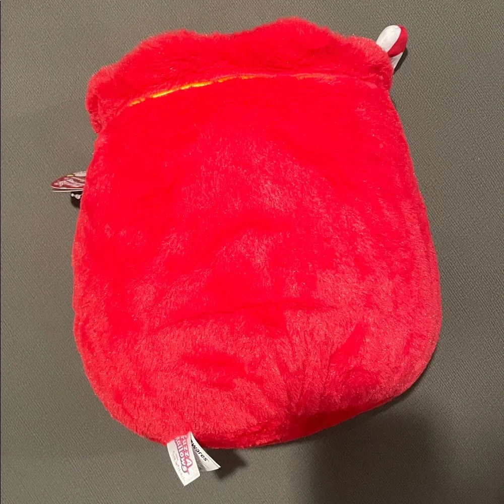 Fuzz a Mallow Red Plush Holiday Ornament , her name is Lowell